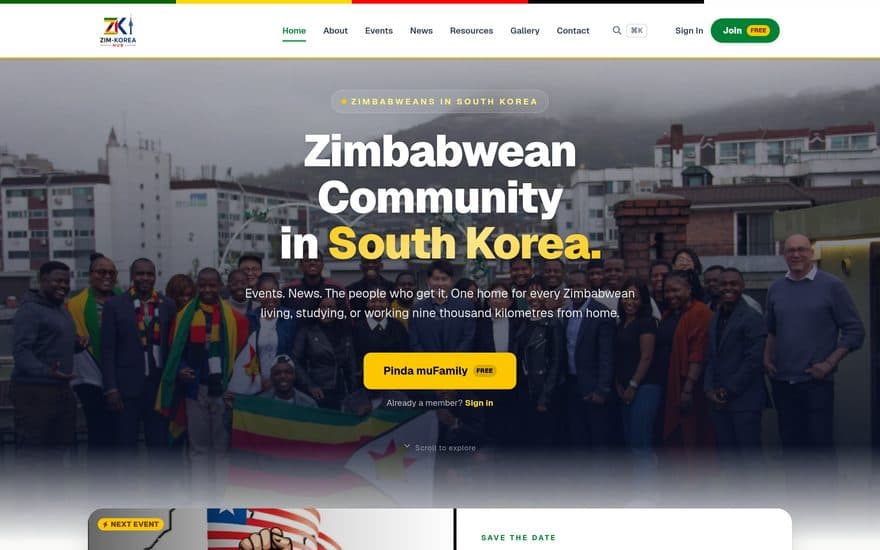 Zim-Korea Hub screenshot